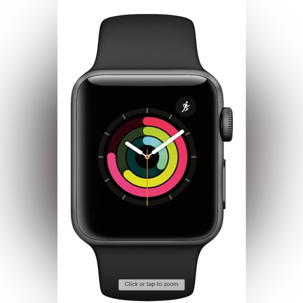 Apple Watch Series 3 38mm Aluminum Case w/ Black Sport Band Space Gray Aluminum